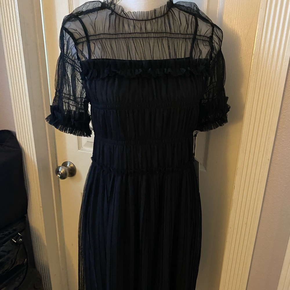Beautiful Woman's black sheer dress size small runs bigger new